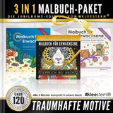 3 In 1: Malbuch Für Erwachsene (120 Motive - Meereswelt, Eulen, Tierwelt Bei Nacht): Volume 4