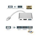 3 İn1 Type-C To HDMI 4K USB 3.0 Çevirici Dönüştürücü Adaptör