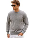 3 Iplik Pamuklu Erkek Sweatshirt Relax Fit Basic Bisiklet Yaka Yumuşak Tuşe (Gri, S)