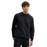 3 Iplik Pamuklu Erkek Sweatshirt Relax Fit Basic Bisiklet Yaka Yumuşak Tuşe (Siyah, S)
