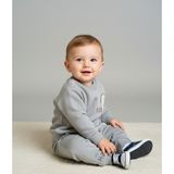 3 İplik Şardonlu Farm House Baskılı Gri Bebek Sweatshirt ve Eşofman Altı 2'li Takım - 9 - 12 Ay