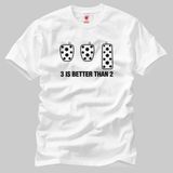 3 Is Better Then 2 Erkek Tişört - M - Beyaz