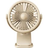 3 Kademe USB Şarjlı Mandallı 360° Taşınabilir Fan Vantilatör Soğutucu YM88221 - Açık Kahverengi