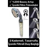 3 Kademeli Yüksek Basınçlı Arıtmalı Ayarlanabilir Uzun Ömürlü Universal Su Tasarruflu Duş Başlığı