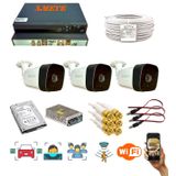 3 KAMERALI 1080P İNSAN YÜZ VE HAREKET ALGILAYAN METAL KASA 36 IR LED GÜVENLİK KAMERASI SETİ 5236