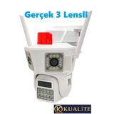 3 Kameralı 9Mp O-Kam 3033 Wıfı Ptz Kamera Gece Görüşlü Güvenlik Kamerası