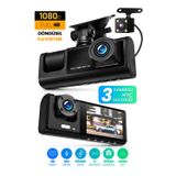 3 Kameralı LCD Ekran Araç Kamerası FullHD Geniş Açı Ön + Arka + Araç İçi Kamera Hareket Sensörü C309
