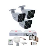 3 Kameralı Set 5Mp Sony Seculensli 1080P Full Hd 8 Ultra Warm Led Ahd Güvenlik Kamerası Seti - Gece Renkli, Colorvu Teknolojisi, Plastik Kasa