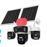 3 Kameralı Solar 4G Sim Kartlı Optik Zoom Gece Görüşlü Çift Güneş Panelli Güvenlik Kamerası
