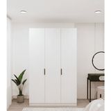 3 Kapaklı 2 Çekmeceli Gardırop Beyaz %100 Mdf