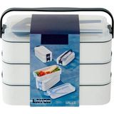 3 Katlı 1260 ml Çatal Kaşıklı Sefer Tası Beslenme Kabı Yemek Taşıma Seti Lunch Box Bpa Sıfır Kilitli Taşıma Kulplu 420 ML+420 ML+420 Ml+ Çatal+ Kaşık Karışık Renk - standart