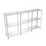3 Katlı 3'Lü Bitişik Paslanmaz Krom Raf - Inox Soğuk Oda Rafı, Buzhane Rafı 59X75 Cm 200 Cm 1.00 Mm