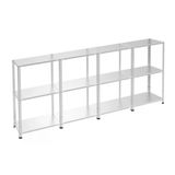 3 Katlı 4'Lü Galvaniz Çelik Raf - Depo, Arşiv, Kiler, Dosya, Market Rafı 31X60 Cm 100 Cm 1.50 Mm