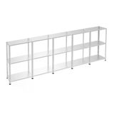 3 Katlı 5'Li Galvaniz Çelik Raf - Depo, Arşiv, Kiler, Dosya, Market Rafı 43X75 Cm 50 Cm 1.00 Mm