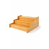 3 Katlı Bambu Organizer Standı 30x22,5x11 cm – Mutfak, Baharat, Kavanoz ve Tezgâh Düzenleyici Basamaklı Raf