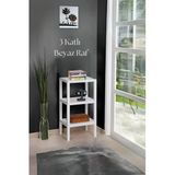 3 Katlı Beyaz Raf Kitaplık & Banyo Düzenleyicisi 73,5 Cm