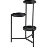 3 Katlı Çiçeklik-Saksılık Yuvarlak Sehba Meridyendukkan Siyah Renk 58 Cm-Çelik Iç Dış Meka - Çok Renkli