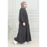 3 Katlı Çocuk Ferace - Füme - 15 Yaş