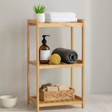 3 Katlı Çok Amaçlı Ahşap Bambu Raf Organizer 36X32x80 Cm