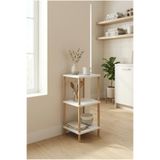 3 Katlı Çok Amaçlı Sehpa Raflı Dekoratif Modern Organizer Stand Ünitesi (beyaz)