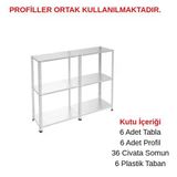 3 Katlı Duble Galvaniz Çelik Raf - Depo, Arşiv, Kiler, Dosya, Market Rafı 43X75 Cm 200 Cm 1.00 Mm