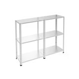 3 Katlı Duble Galvaniz Çelik Raf - Depo, Arşiv, Kiler, Dosya, Market Rafı 43X93 Cm 200 Cm 1.50 Mm