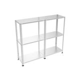 3 Katlı Duble Paslanmaz Krom Raf Inox Soğuk Oda Rafı Buzhane Rafı Mutfak Banyo Islak Zemin Rafı Akvaryum Rafı 43X75 Cm 50 Cm 0.70 Mm