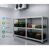 3 Katlı Duble Paslanmaz Krom Raf Inox Soğuk Oda Rafı Buzhane Rafı Mutfak Banyo Islak Zemin Rafı Akvaryum Rafı 59X75 Cm 200 Cm 1.00 Mm