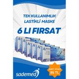 3 Katlı Lastikli Burun Telli Maske 6 (Paket)
