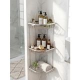 3 Katlı Paslanmaz Alüminyum Banyo Köşe Rafı-Duş Şampuanlık Organizer 58x28x25cm