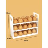 3 Katlı Plastik Yumurta Saklama Rafı 30’lu – Buzdolabı Içi ve Tezgâh Üstü Yumurtalık Organizer 26X22X10 cm - renkli