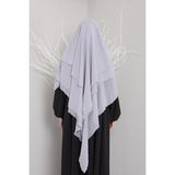 3 Katlı Sufle Khimar Hijap Tesettür Hazır Şal - 01-Gri - Standart