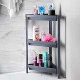 3 Katlı Üçgen Köşe Rafı | Banyo, Mutfak Ve Kiler İçin Yer Tasarruflu Organizer | Çok Amaçlı Raf Ünitesi | 3 Farklı Renk Seçeneği | (33X71x33cm) (Gri)