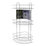 3 KATLI - ÜÇGEN KROM METAL BANYO KÖŞELİK - DUŞKABİN RAF (5264)