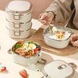 3 Katlı Yemek Kabı 2100 ml – Termal Çantalı Lunch Box, 304 Paslanmaz Çelik, Bpa Içermez