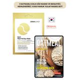 3 Katmanlı Gold Göz Maske Ve Besleyici, Nemlendirici, %100 Pamuk Yulaf Maske Seti
