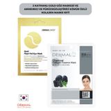 3 Katmanlı Gold Göz Maskesi ve Arındırıcı Ve Pürüzsüzleştirici Kömür Özlü Kolajen Maske Seti