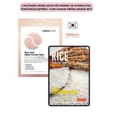 3 Katmanlı Rose Gold Göz Maske Ve Aydınlatıcı, Pürüzsüzleştirici, %100 Pamuk Pirinç Maske Seti