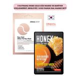 3 Katmanlı Rose Gold Göz Maske Ve Bariyer Güçlendirici, Besleyici, %100 Pamuk Bal Maske Seti