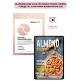 3 Katmanlı Rose Gold Göz Maske Ve Nemlendirici, Yumuşatıcı, %100 Pamuk Badem Maske Seti