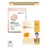 3 Katmanlı Rose Gold Göz Maskesi ve Arındırıcı Arı Sütü Özlü Kolajen Maske Seti 2 Adet