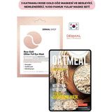 3 Katmanlı Rose Gold Göz Maskesi Ve Besleyici, Nemlendirici, %100 Pamuk Yulaf Maske Seti