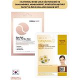 3 katmanlı Rose Gold Göz Maskesi ve Canlandırıcı, Nemlendirici, Pürüzsüzleştirici Papatya Özlü Kollajen Maske Seti 2 Ade