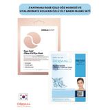 3 Katmanlı Rose Gold Göz Maskesi ve Hyaluronate Kolajen Özlü Cilt Bakım Maske Seti