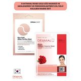3 Katmanlı Rose Gold Göz Maskesi ve Nemlendirici Ve Pürüzsüzleştirici Gül Özlü Kolajen Maske Seti