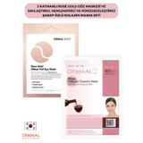 3 Katmanlı Rose Gold Göz Maskesi Ve Sıkılaştırıcı, Nemlendirici Ve Pürüzsüzleştirici Şarap Özlü Kolajen Maske Seti