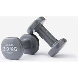 3 kg Demir Dambıl - 2 Adet - Gri - Fitness Hafif Antrenman - Standart