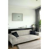 3 Kişilik Jakarlı Çubuk Desen Lastikli Koltuk Kılıfı Çekyat Koltuk Örtüsü Streç Esnek Kanepe Kılıfı - 180 x 230 cm - Taş