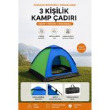 3 Kişilik Kamp Çadırı 200 150 110cm Kolay Kurulumlu 3 Kişilik Çadır Karışık