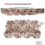 3 Kişilik Lüks Salıncak Kılıf Seti Süngersiz Ingiliz Gülü 164X47